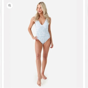 NWT || CITRINE || Laurel one piece blue fern